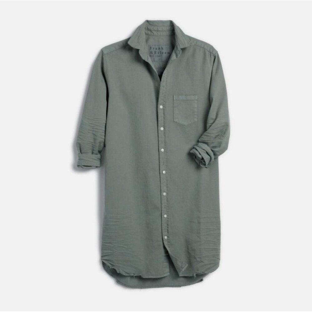 Frank & Eileen Green Collared Shirt Dress